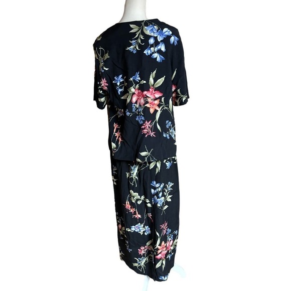 Vintage Alfred Dunner spring 2 piece 100% Rayon floral set with shoulder pads - Picture 3 of 5